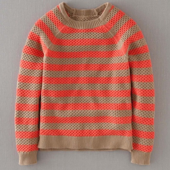 Boden Sweaters - Boden Camel Coral Waffle Knit Fisherman Sweater